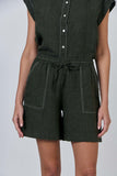 LINEN LICORICE SHORT