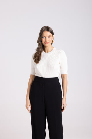 RIB S/S CREW NECK KNIT