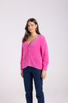 FLUFFY CARDIGAN 7/8 SLEEVE PINK