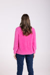 FLUFFY CARDIGAN 7/8 SLEEVE PINK