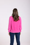 FLUFFY CARDIGAN 7/8 SLEEVE PINK