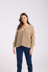 FLUFFY 7/8 SLV CARDIGAN OAT