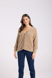 FLUFFY 7/8 SLV CARDIGAN OAT