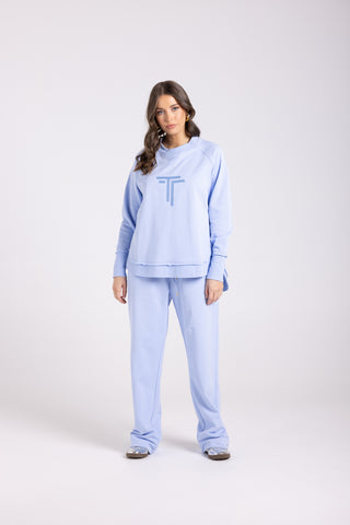 SCOOP HEM SWEAT W/SEQUINS