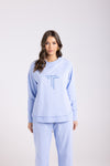 SCOOP HEM SWEAT W/SEQUINS