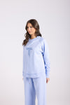 SCOOP HEM SWEAT W/SEQUINS