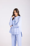 SCOOP HEM SWEAT W/SEQUINS