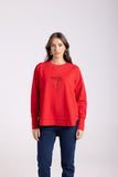SCOOP HEM SWEAT WITH SEQUINS
