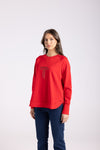 SCOOP HEM SWEAT WITH SEQUINS