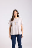 CREW TEE WITH GOLD/SILVER SEQUINS