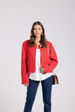 CROP BOUCLE JACKET RED