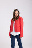 CROP BOUCLE JACKET RED