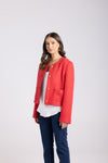 CROP BOUCLE JACKET RED