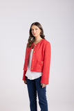 CROP BOUCLE JACKET RED