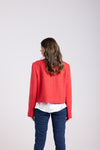 CROP BOUCLE JACKET RED