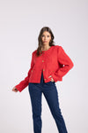 CROP BOUCLE JACKET RED