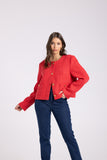 CROP BOUCLE JACKET RED