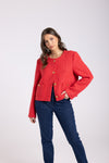 CROP BOUCLE JACKET RED