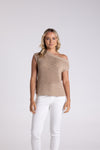 TAPE YARD BOAT NECK TOP SAND