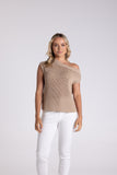TAPE YARD BOAT NECK TOP SAND