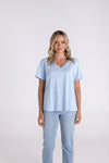 V NECK TSHIRT PALE BLUE