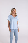 V NECK TSHIRT PALE BLUE