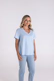V NECK TSHIRT PALE BLUE