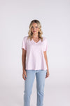 V NECK TSHIRT PINK