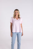 V NECK TSHIRT PINK