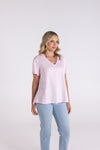V NECK TSHIRT PINK