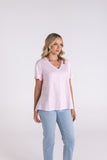 V NECK TSHIRT PINK