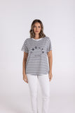 STRIPE TEE WITH EMBROIDERY
