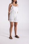 MULTI STRIPE LINEN SHORT