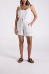 MULTI STRIPE LINEN SHORT