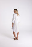 MULTI STRIPE LINEN SHIRT DRESS