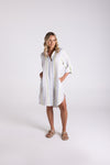 MULTI STRIPE LINEN SHIRT DRESS