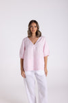 LINEN TOP WITH POCKETS PINK