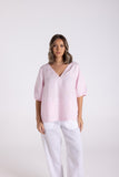 LINEN TOP WITH POCKETS PINK