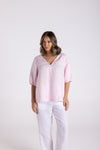 LINEN TOP WITH POCKETS PINK