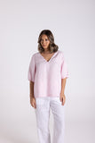 LINEN TOP WITH POCKETS PINK