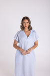 LINEN DRESS WITH FRINGE DETAIL