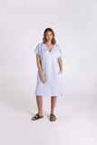LINEN DRESS WITH FRINGE DETAIL