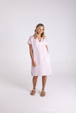 LINEN DRESS WITH FRINGE DETAIL