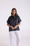 DROPPED SHOULDER OVERSIZED LINEN SHIRT