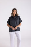 DROPPED SHOULDER OVERSIZED LINEN SHIRT