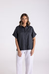 DROPPED SHOULDER OVERSIZED LINEN SHIRT