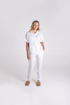 DROPPED SHOULDER LINEN TOP