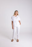 DROPPED SHOULDER LINEN TOP