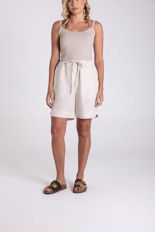 LINEN SHORT NATURAL
