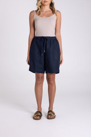 LINEN SHORT NAVY